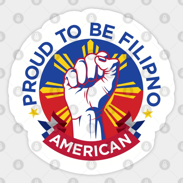 Filipino American Pride Sticker by Vector Deluxe